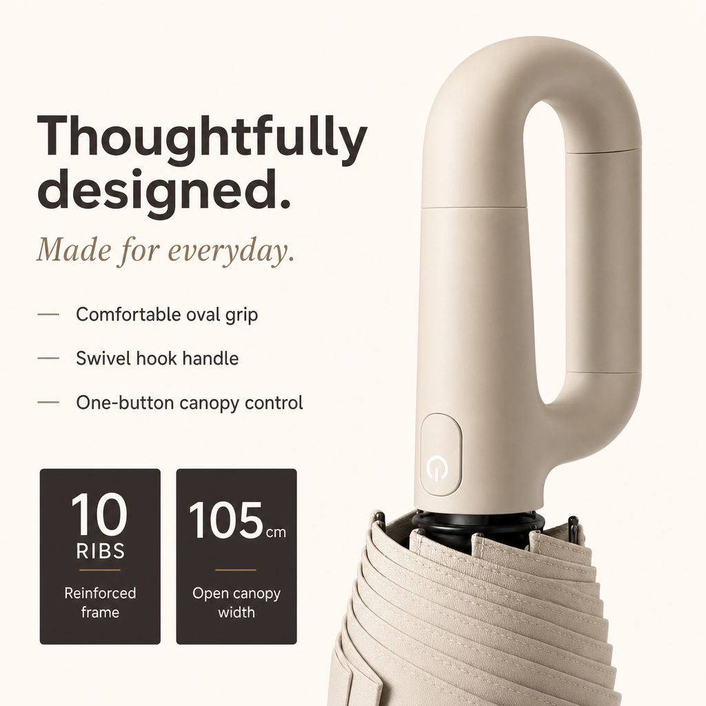 Velora thick oval handle, reinforced frame and canopy width